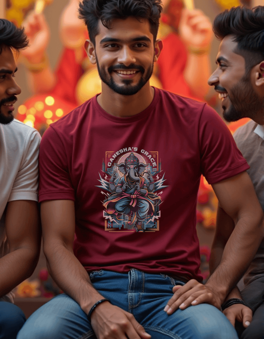 Ganesha’s Grace | Urban Divine Vibes T-Shirt Design - BhaariGear 