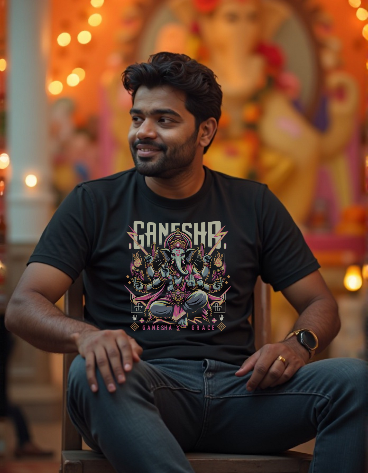 Ganesha’s Grace – Divine Rebel Edition T-Shirt