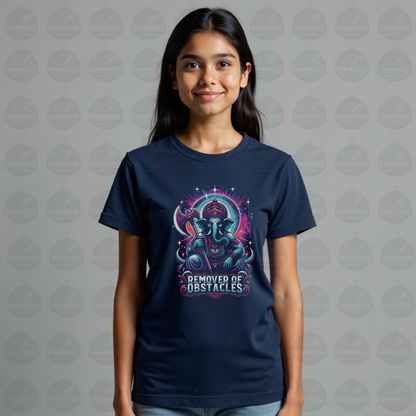 “Remover of Obstacles Tee | Fierce Cosmic Ganesha Style for Women”