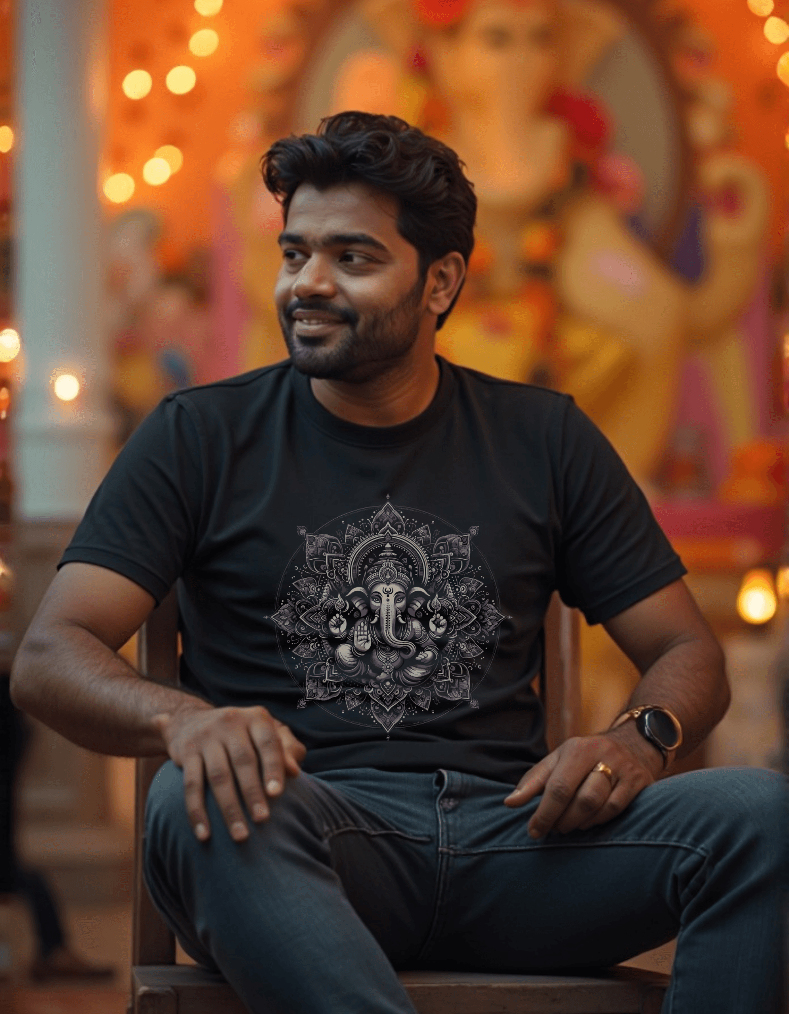 Sacred Mandala – Classic Ganesha T-Shirt - BhaariGear 