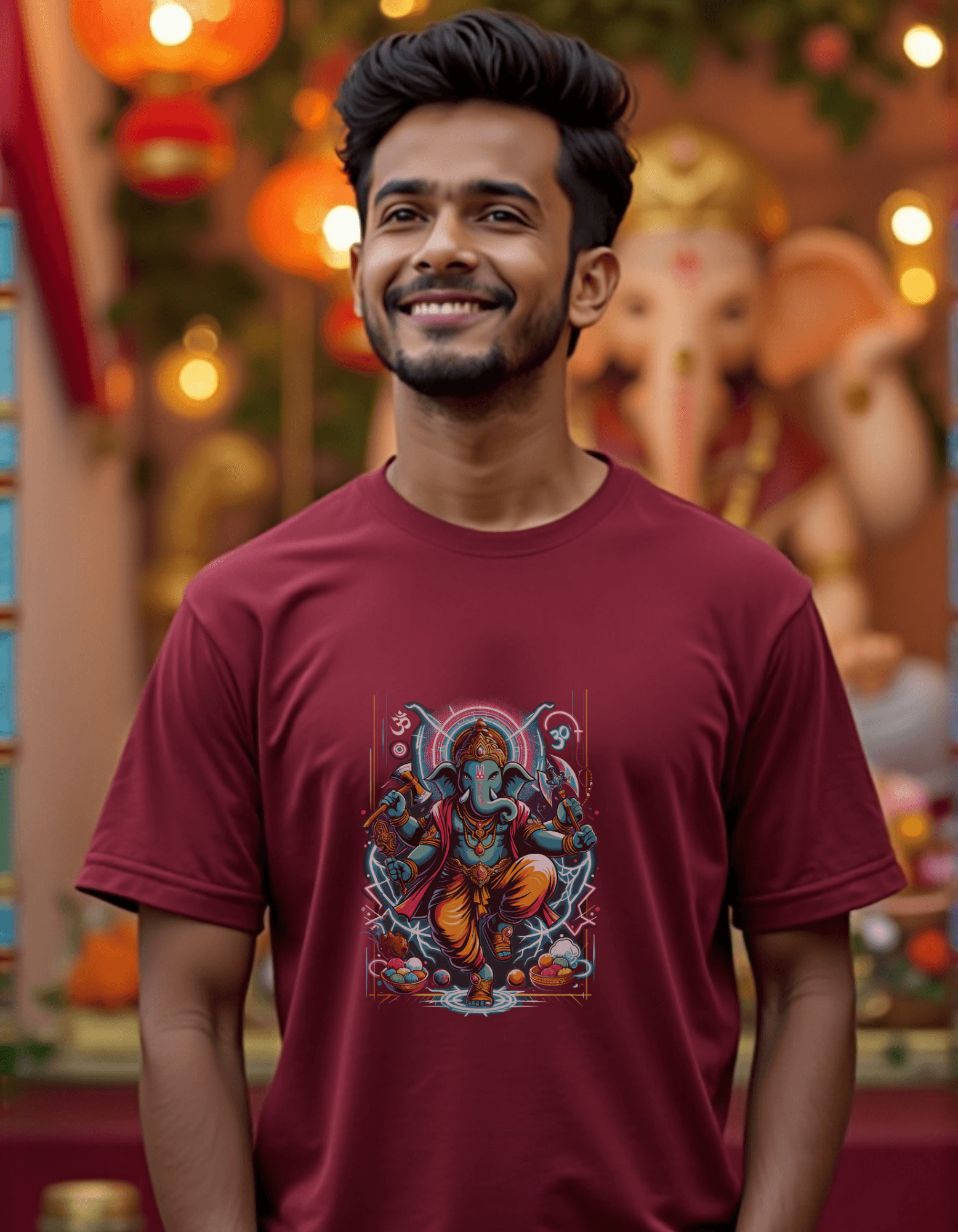 Thunderstrike Ganesha | Warrior of Light T-Shirt Design - BhaariGear 