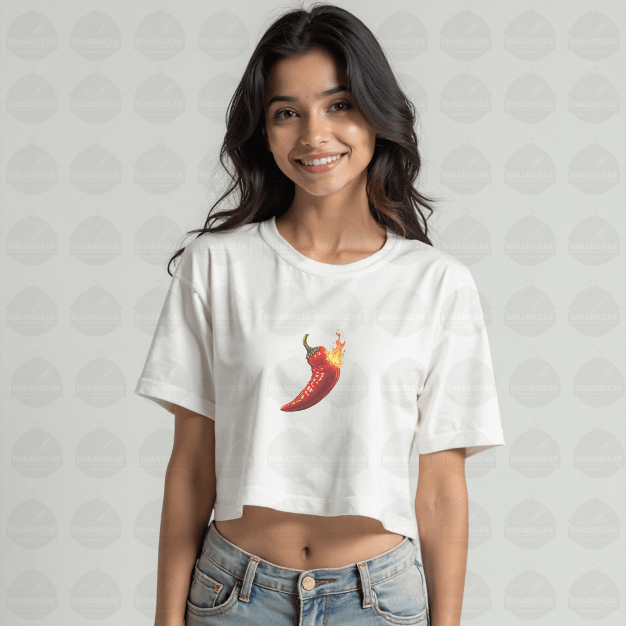 Hot Like Chilli Crop Top – Bold Style That Sets You on Fire - BhaariGear 