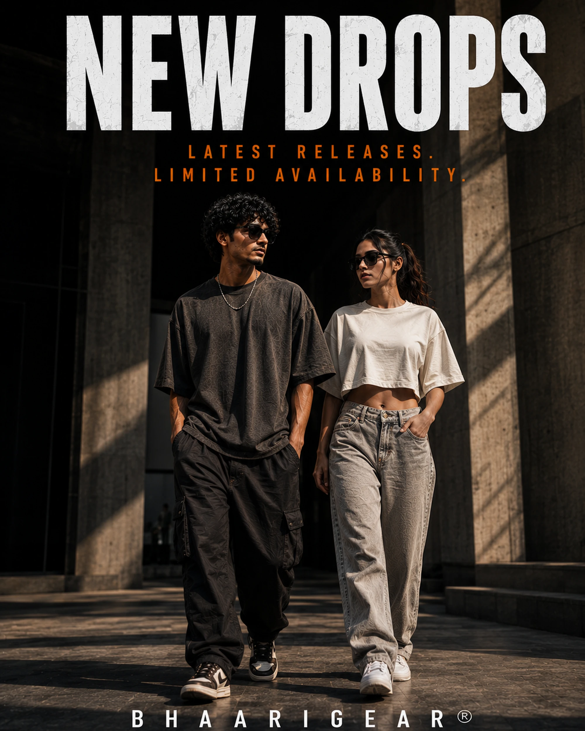 BhaariGear New Drops collection showcasing the latest premium oversized streetwear releases.